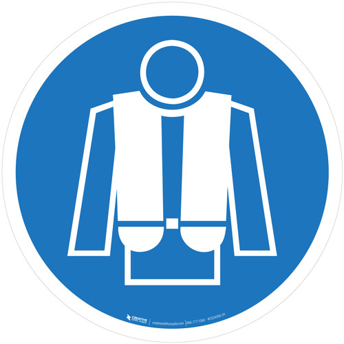 Wear Personal Flotation Device Mandatory - ISO Floor Sign