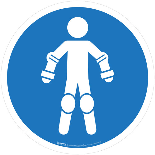 Wear Protective Roll Sport Equipment Mandatory - ISO Floor Sign