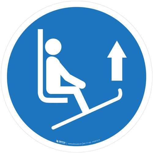 Lift Ski Tips Mandatory - ISO Floor Sign