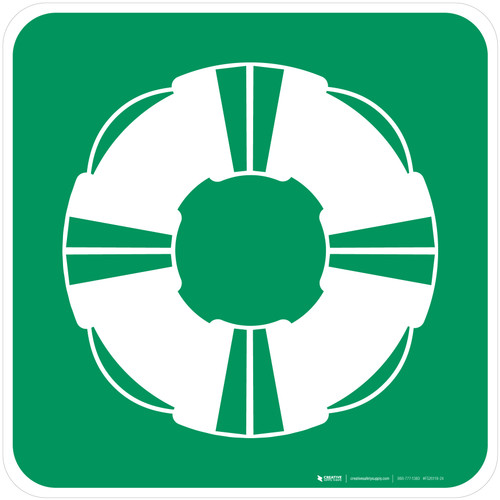 Water Life-Saving Equipment Safe Condition - ISO Floor Sign