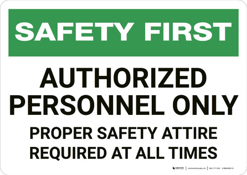 Safety First: Authorized Personnel Only - Wall Sign