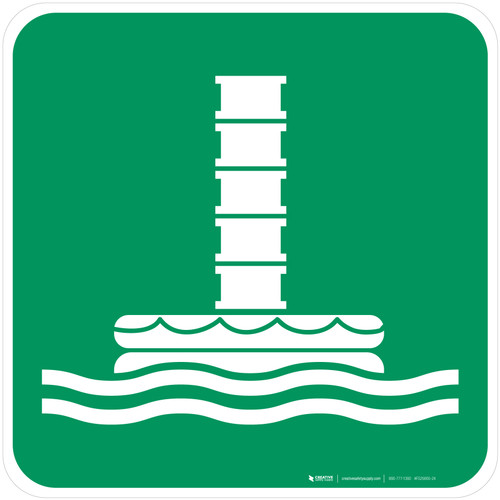 Marine Evacuation Chute Safe Condition - ISO Floor Sign