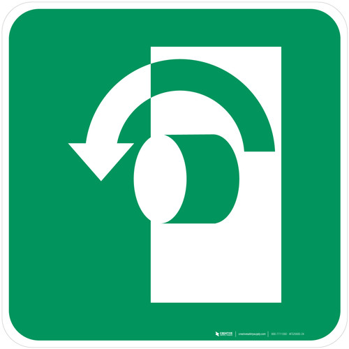 Turn Couter Clockwise to Open Safe Condition - ISO Floor Sign