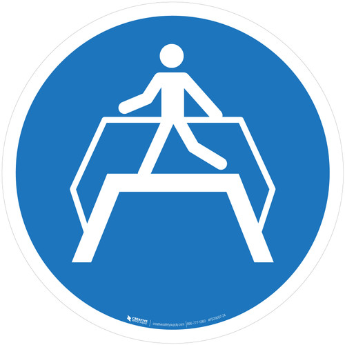 Use Footbridge Mandatory - ISO Floor Sign