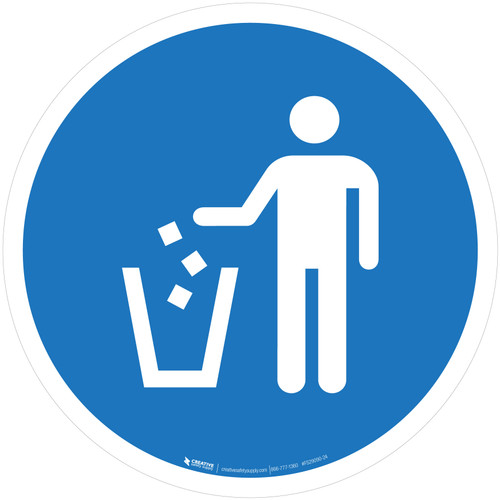 Use Litter Bin Mandatory - ISO Floor Sign