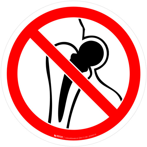 No Access for Persons with Metallic Implants Prohibition - ISO Floor Sign