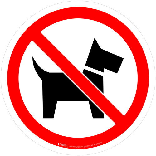 No Dogs Prohibition - ISO Floor Sign