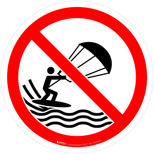 No Kite Surfing Prohibition - ISO Floor Sign