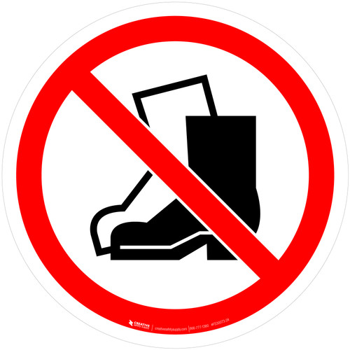 No Outdoor Footwear Prohibition - ISO Floor Sign
