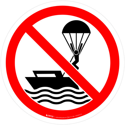 No Parasailing Prohibition - ISO Floor Sign