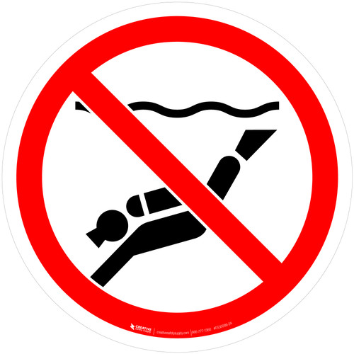 No Sub-Aqua Diving Prohibition - ISO Floor Sign