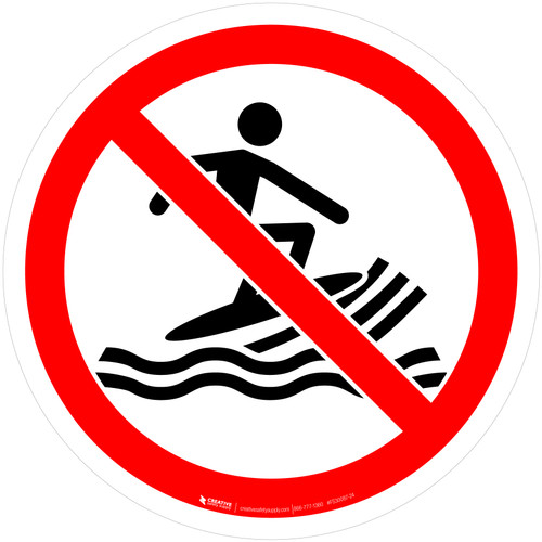 No Surf Craft Prohibition - ISO Floor Sign