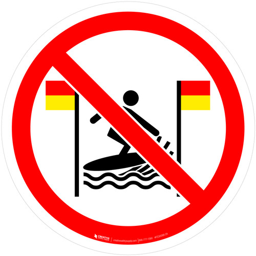 No Surfing Between Flags Prohibition - ISO Floor Sign