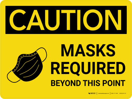 Caution: Masks Required Beyond this Point Wall Sign