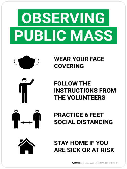 Observing Public Mass Health Precautions with Icon Portrait V2 - Wall Sign