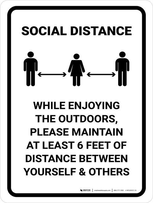 Social Distance While Enjoying The Outdoors Portrait - Wall Sign