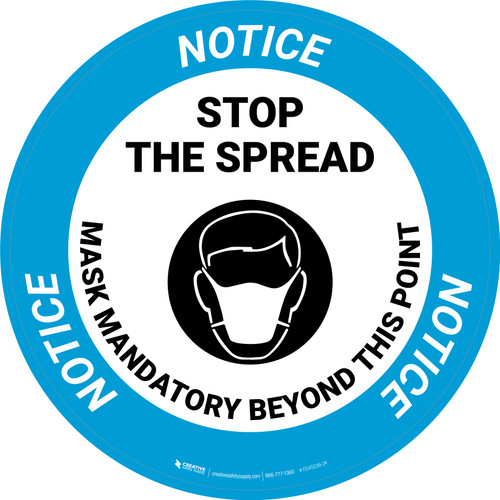 Notice: Stop The Spread Mask Mandatory with Icon Circular - Floor Sign