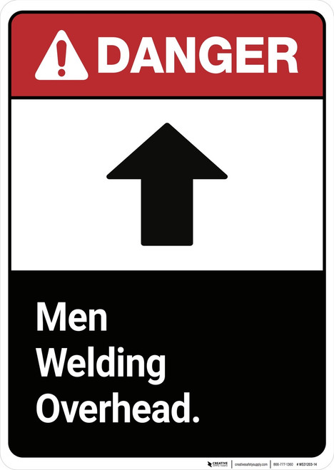 Danger: Men Welding Overhead ANSI - Wall Sign