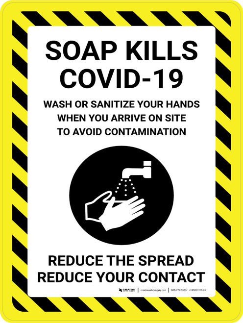 Soap Kills Covid-19 with Icon Portrait - Wall Sign
