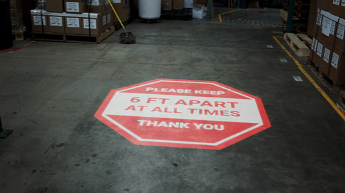 Please Keep 6 Ft Apart At All Times - Thank You - SignCast S200 Virtual Sign