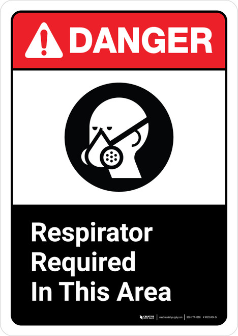 Danger Respirator Required Area Sign With Icon Ansi Portrait Wall Sign Creative Safety Supply Danger Respirator Required Area Sign With Icon Ansi Portrait Wall Sign Creative Safety Supply
