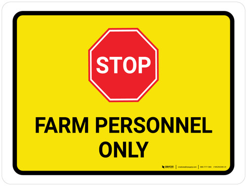 Stop Farm Personnel Only Landscape - Wall Sign