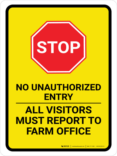 No Unauthorized Entry All Portrait - Wall Sign
