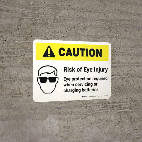 Caution: Risk of Eye Injury - Eye Protection Required with Graphic ...