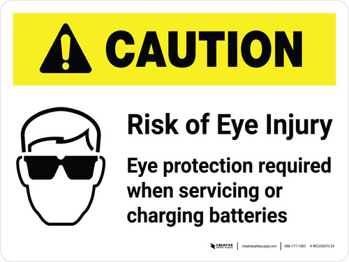 Caution: Risk of Eye Injury - Eye Protection Required with Graphic Landscape - Wall Sign