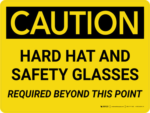 Caution: Hard Hats and Safety Glasses Beyond this Point Landscape - Wall Sign