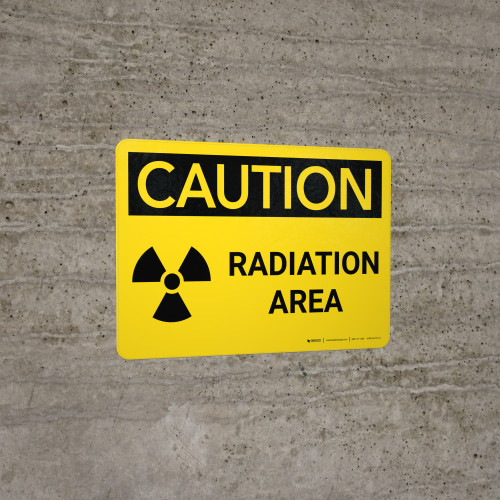 Caution: Radiation Area Landscape - Wall Sign