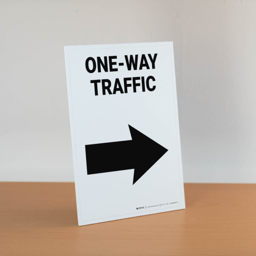 One-Way Traffic Right Arrow Portrait - Desktop Sign