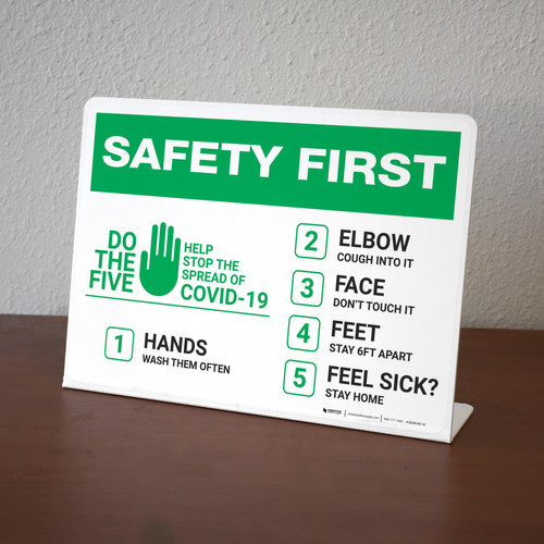 Safety First: Do The 5 Help Stop The Spread of Covid-19  Landscape - Desktop Sign