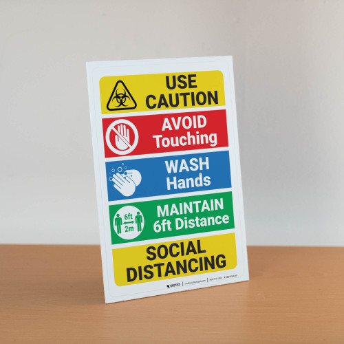 Social Distance List Portrait - Desktop Sign