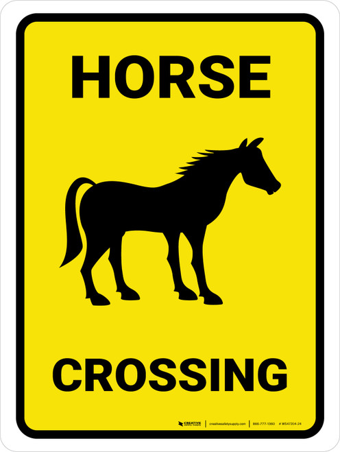 Horse Crossing With Icon Portrait - Wall Sign