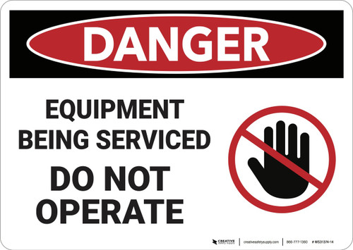 Danger: Equipment Being Serviced - Wall Sign