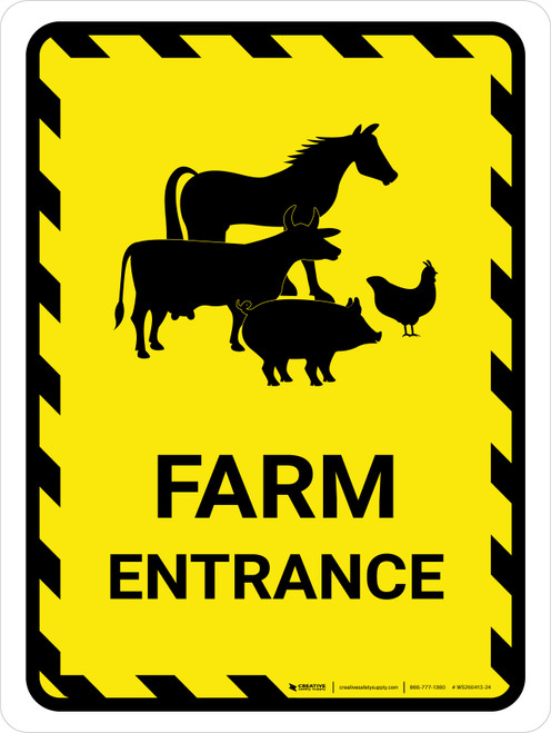Farm Entrance with Icons Portrait - Wall Sign