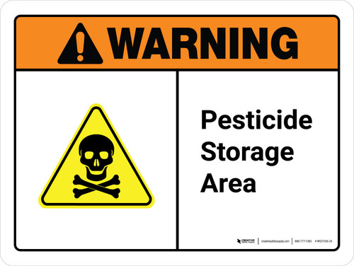 Warning: Pesticide Storage Area ANSI Landscape - Wall Sign