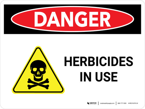 Danger: Herbicides In Use Landscape - Wall Sign