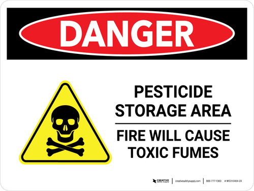 Danger: Pesticide Storage Area Fire Landscape - Wall Sign