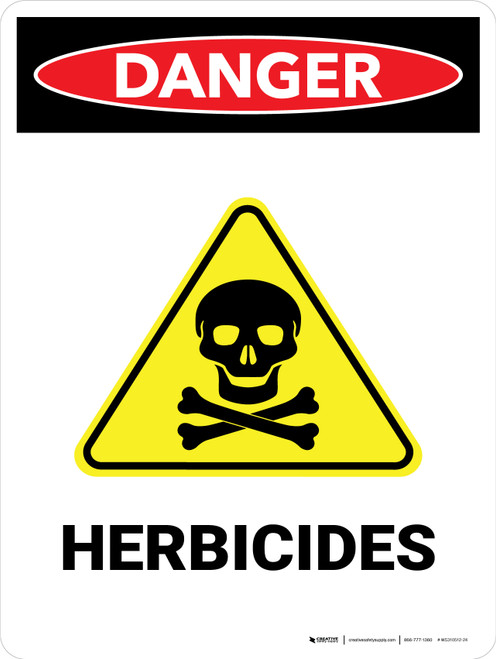 Danger: Herbicides Portrait - Wall Sign