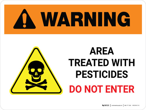 Warning: Area Treated With Pesticides - Do Not Enter Landscape - Wall Sign