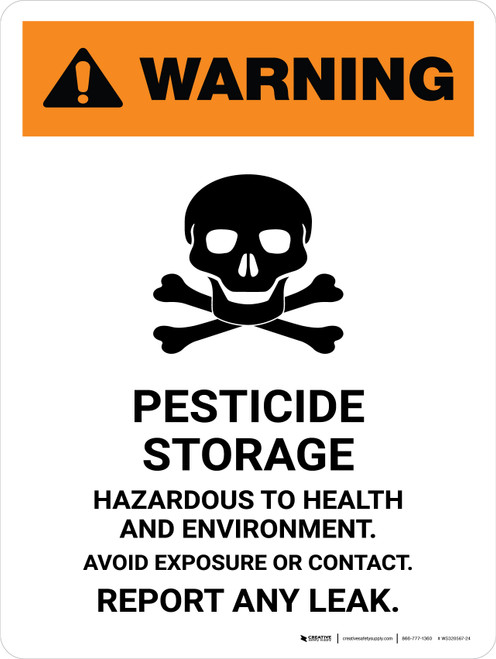 Warning: Pesticide Storage - Hazardous To Health and Environment Portrait - Wall Sign