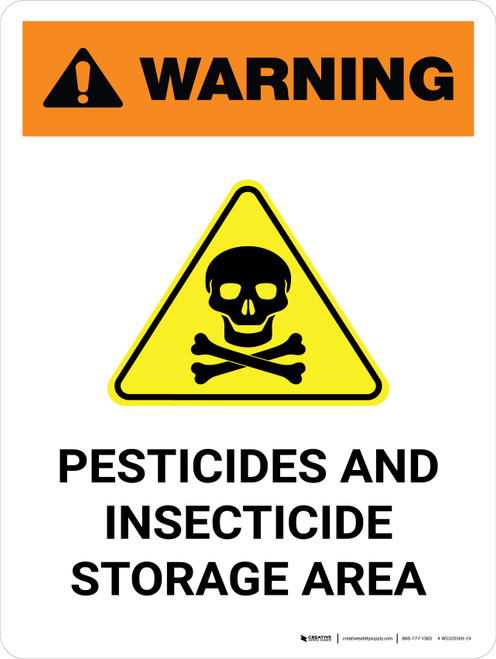 Warning: Pesticides And Insecticide Storage Area Portrait - Wall Sign