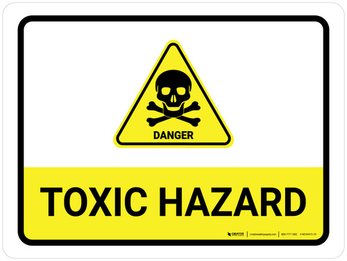 Toxic Hazard with Hazard Danger Icon Landscape - Wall Sign