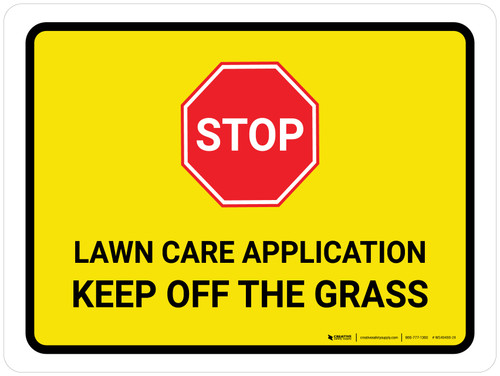 Stop: Lawn Care Application - Keep Off The Grass Landscape - Wall Sign