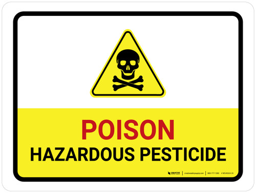 Poison Hazardous Pesticide with Hazard Icon Landscape - Wall Sign