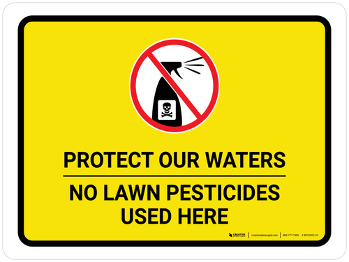 Protect Our Waters - No Lawn Pesticides Used Here with Icon Landscape - Wall Sign