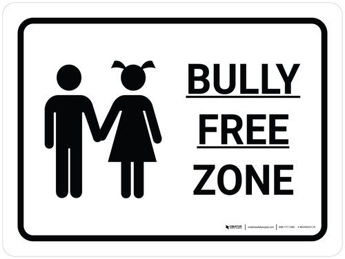 Bully Free Zone Landscape with Icon - Wall Sign