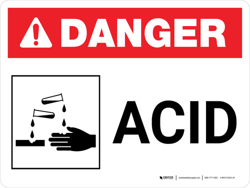 Danger: Acid Landscape with Icon - Wall Sign